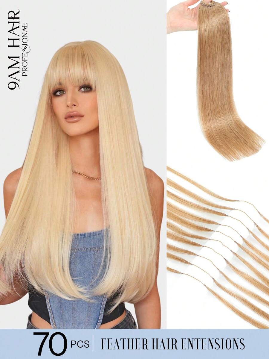 Tóc nối thẳng Remy 100% tóc thật, tóc nối móc tách sẵn, tóc nối thẳng mượt như lông vũ, tóc nối thẳng như lông vũ, tóc nối thẳng S27 màu vàng mật ong - S27 - Xem 1