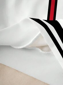 TOM & JERRY X SHEIN Young Boy Colorblock Letter And Cartoon Graphic Crew Neck Long Sleeve Sweatshirt Fall Winter - White - View 5