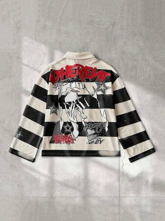 Street Life Chemise décontractée à boutons imprimée pour hommes