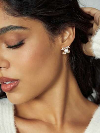 CUCCOO SZL 1 对优雅可爱的镀金 C 形耳环，适合日常佩戴和派对