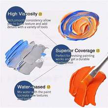 14/24 Colors Stain Glass Paint Set With 6 Paint Brushes & 1 Palette, 30ml/1.01oz Tube Glass Colour Paints, Waterproof Permanent Glass Painting Kit For Arts On Canvas, Wine Glasses, Bottles & Windows,12 Colors Glass Paint Set,12ml/0.4oz Tube - As Shown - View 4