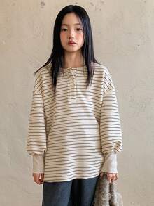 Dazy Kids Girls Striped Long Sleeve T-Shirt, Fall Clothes