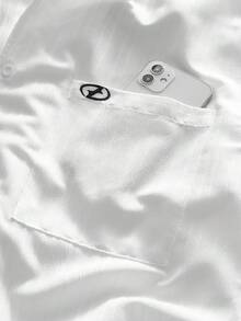 AXEPEAK 2pcs Men's Loose Fit Short Sleeve Cuban Collar Black & White Shirts, Streetwear Style - White - View 6