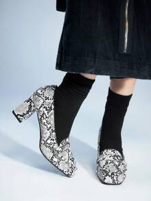 Sugerpunk Women's Fashion Versatile Elegant Commuting High Heels - Black and White - View 1