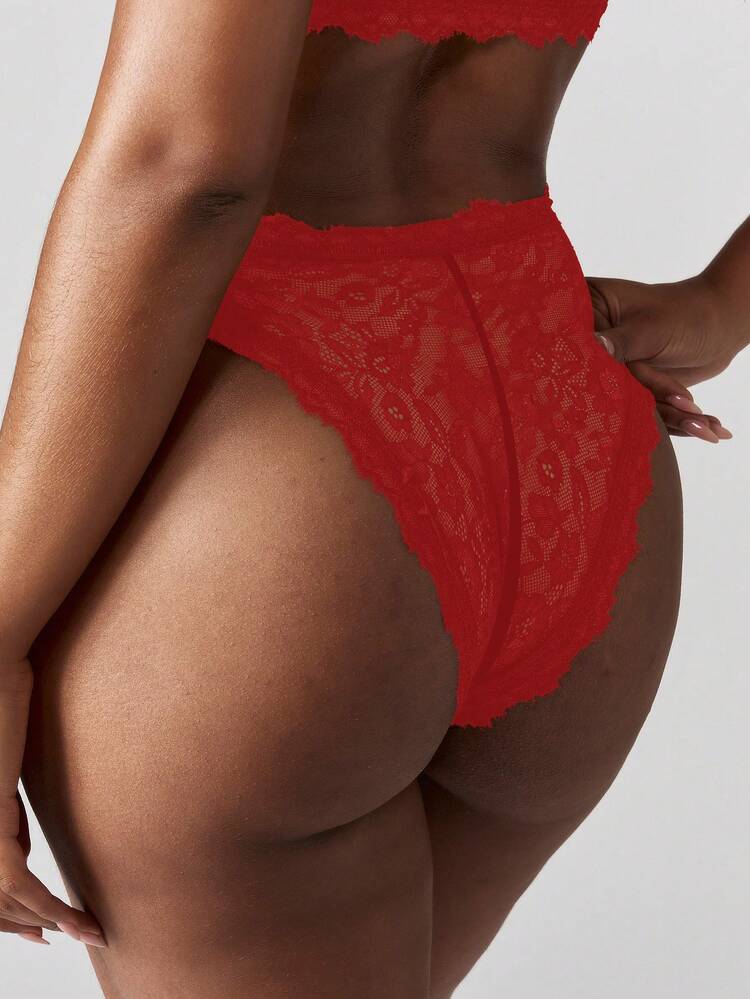 MISSGUIDED Women Lace Bralette And High Waisted Underwear Two Piece Lingerie Set For Valentine