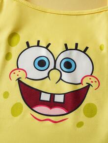 SpongeBob SquarePants | SHEIN Women Cartoon Pattern Camisole Top And Long Pants Pajama Set