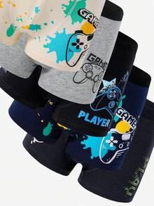 10pcs Fun Game School Boy Lingerie Young Boys Comfortable Game Console Print 10 Boxer Briefs - Multicolor - View 6
