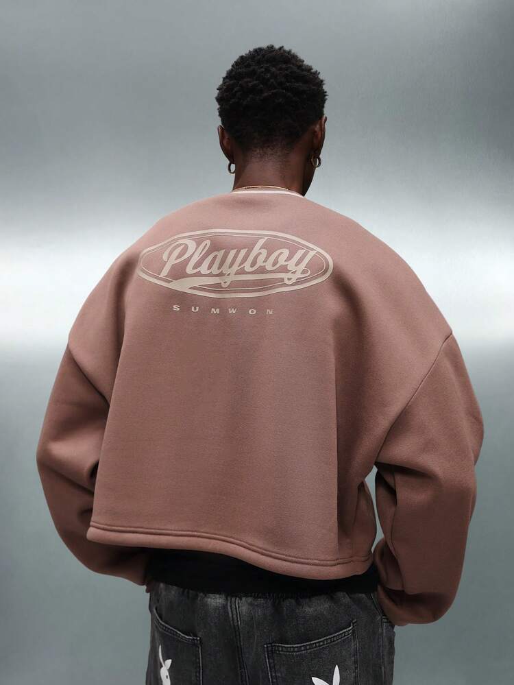 PLAYBOY X SUMWON Crew Neck Sweatshirt With Contrast Piping