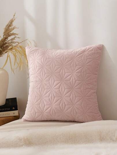 1 件套，纯色枕套，柔软浮雕钻石形雕刻纹理靠垫套，沙发客厅天然家居装饰