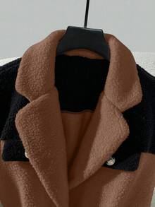GlowEve Farbblockfrei Ärmellos Lässige Flauschige Mode Vielseitige Jacke - Mokka-Braun - Übersicht 8