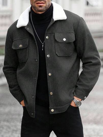 Manfinity CasualCool 男士纯色休闲夹克，适合秋冬季穿着