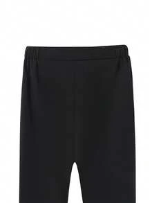 SHEIN 4 件套年轻男孩绅士西装套装 - 纹理西装外套、背心和裤子，适合生日派对、婚礼、洗礼、学校和其他场合 - 黑色 - 查看 5