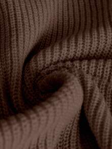 GlowEve CURVE 大码女式金属纽扣装饰纯色针织开衫，休闲百搭，适合圣诞节、万圣节、返校、度假、办公室穿着 - 咖啡棕 - 查看 6