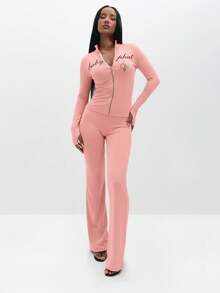 BABYPHAT Quần legging ống rộng cạp cao co giãn thoải mái mặc thường ngày cho nữ - Màu Hồng baby - Xem 4