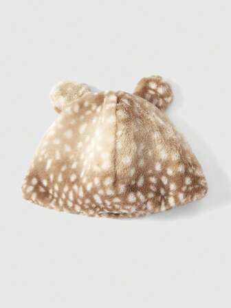 Fairycore 1pc Brown YK Millennium Babe Cute Small Bear 3D Styling Adorable Deer Texture Fashion Minimalist Plush Bucket Hat For Women, Suitable For College, Shopping, Dating, Travel, Christmas Warm Item