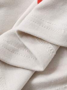 DAZY 心形图案吊带背心和紧身裤修身女士睡衣套装 - 米色 - 查看 7