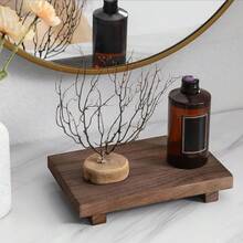 1 件装木质托盘底座支架，乡村风格浴室装饰，装饰性木质立管厨房皂碟架，适用于梳妆台、台面、水槽、圣诞家居装饰、装饰品、圣诞节、餐桌装饰、木质托盘、复古风格、花瓶、盘子、木质托盘、盘子、咖啡桌 - 彩色 - 查看 6