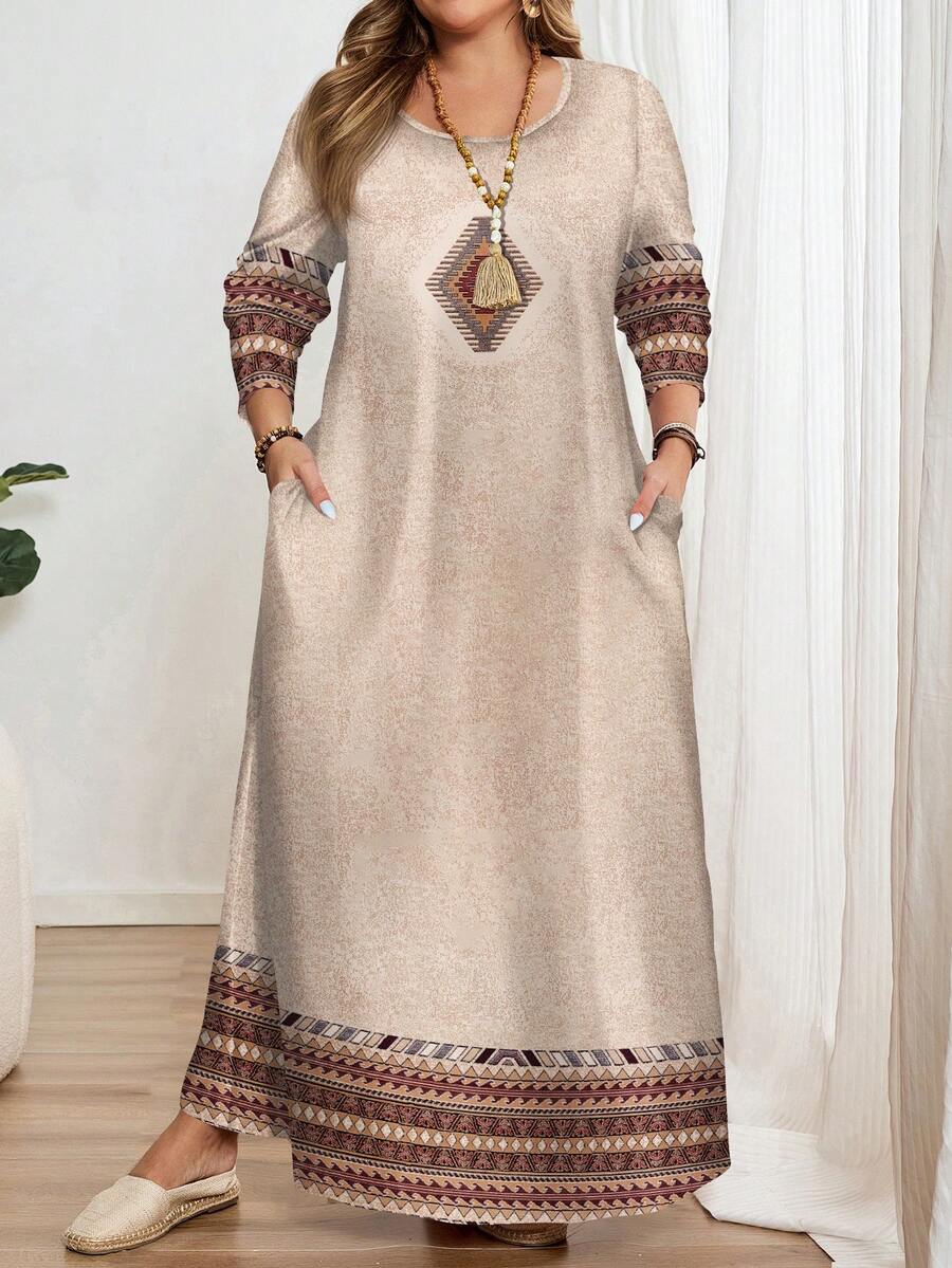 EMERY ROSE Đầm cổ tròn tay dài cỡ lớn, phù hợp cho mùa thu/đông - Nhiều màu - Xem 1