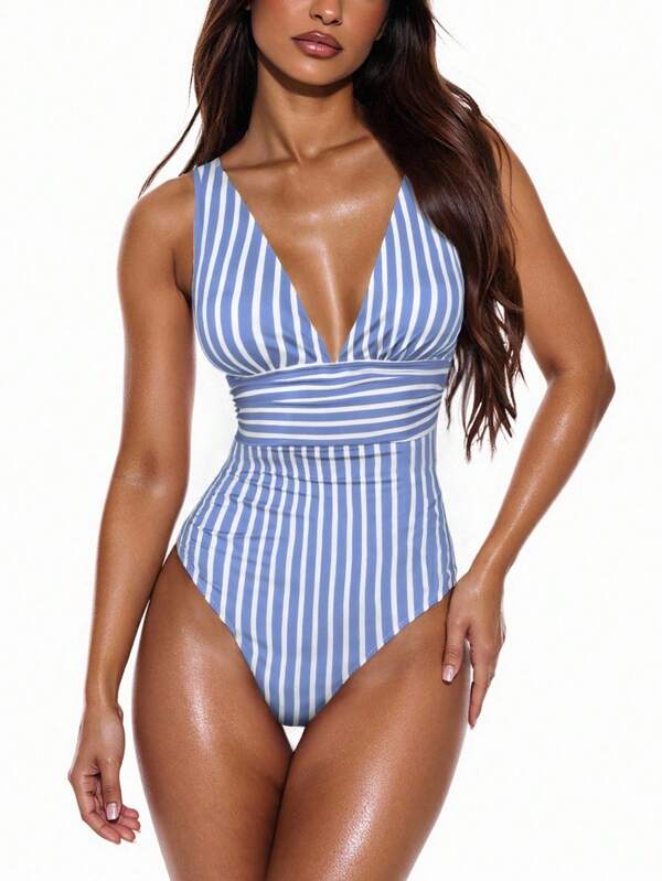 Oceva Maillot de bain une pièce à imprimé rayures