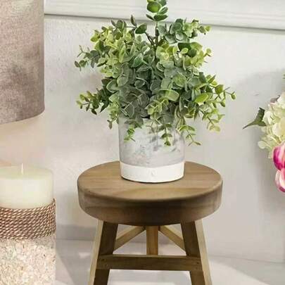 Madebyblanc 1 chiếc ghế đẩu gỗ nhỏ, ghế trưng bày trang trí, đế tròn bằng gỗ, thích hợp để trưng bày chậu hoa nhỏ, trang trí nhà cửa và làm giá đỡ phụ trợ văn phòng, giá đỡ trang trí, đế chắc chắn, giá đỡ cây cảnh, giá đỡ chậu hoa, dành cho người yêu cây cảnh, dịp Ramadan
