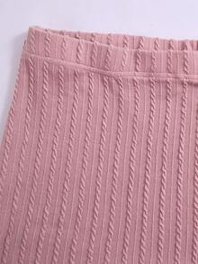 Bộ 2 áo len cardigan dệt kim họa tiết cho bé gái tuổi teen + chân váy đuôi cá thắt eo, thanh lịch & dành cho tiệc Giáng sinh - Hồng - Xem 5