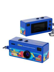 Teckwe 迷你钥匙扣相机，拇指相机，1080P 全高清迷你复古数码相机，微型便携复古微距相机，生日礼物