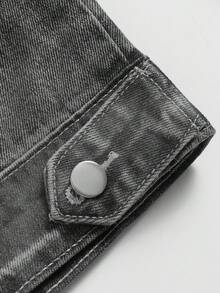 Manfinity Homme Men's Long Sleeve Stand Collar Zip Up Casual Denim Jacket Men Jeans Jacket