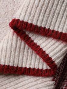 DAZY 女士圆领字母图案长袖毛衣 - 杏色 - 查看 11