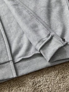 SWAVVY Men's Casual Printed Drawstring Hooded Sweatshirt Sweatshirt - Light Grey - View 6