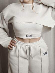 Lupita Cardoza 3pcs Women's Solid Color Casual Set - Grey - View 3