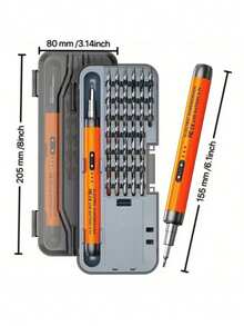 46-In-1 Cordless Electric Screwdriver Set With 38 Magnetic Precision Drill Bits, Rechargeable Lithium Battery With USB Power, Multipurpose Repair Tool Kit For Smartphones, Laptops, Cameras, Watches, Electronics