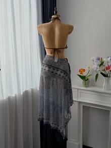 Bellisia 女士沙滩度假休闲印花系带罩裙波西米亚风夏季沙滩波西米亚风 - 彩色 - 查看 2