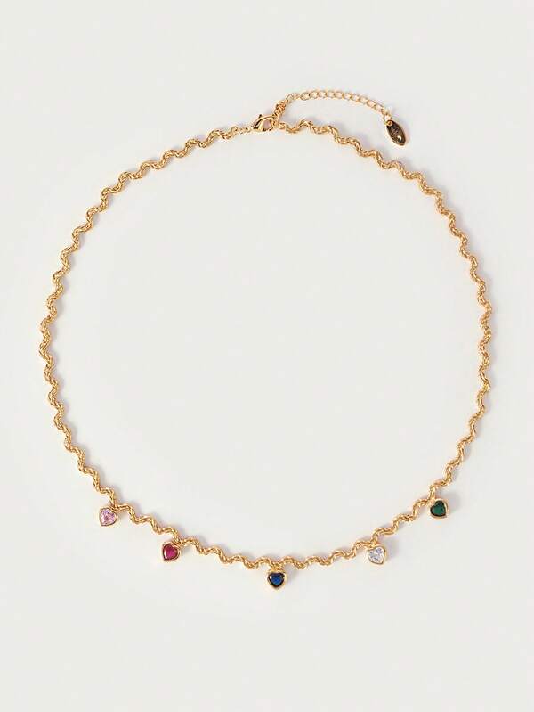 Glisma Colar em ouro 18K, corrente para clavícula inspirada em celebridades da internet, ideal para looks, com um toque de sofisticação, perfeito para o outono/inverno, ideal para mães, mulheres, meninas e para usar com outras mulheres. Com cristais de alta qualidade, este colar é perfeito para usar em camadas.