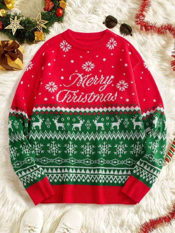 HIMLAND Men's Knitted Crew Neck Sweater, New Design For Christmas & Winter Season