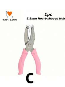 SHEIN 1pc Metal Handheld Paper Punch Punchers With Soft Grip,Star Hole Punch,Hand Grip Type Labor-Saving Puncher, Heart Hole Punch,Holes For DIY Craft Tag Back To School - Multicolor - View 12