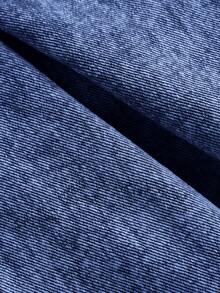 SHEIN MOD Women's Fitted Denim Pinafore Dress, Mini Length, Pink - Medium Wash - View 4