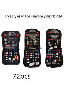 130/72pcs Sewing Supplies Kit, Sewing Tool Box With Needles, Scissors, Thimble, Measuring Tape For DIY Home Craft