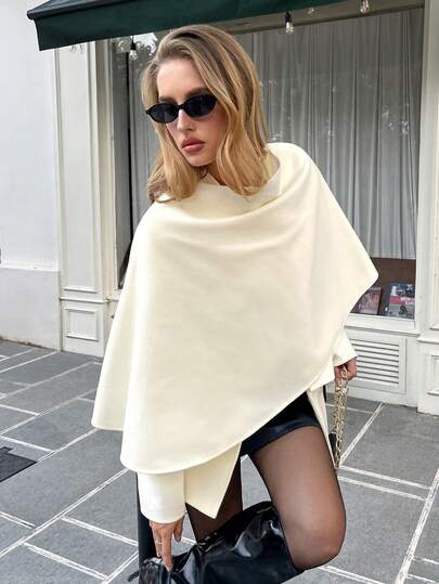 Airaco Cárdigan de chal de unicolor elegante para mujer