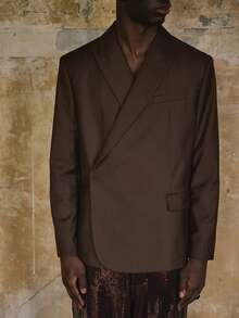 Musero Fitted Smart Style Hidden Button Fastening Blazer Tailored One Breast Suit Jacket Winter Essentials Smartwear Suiting - Chocolate Brown - View 2