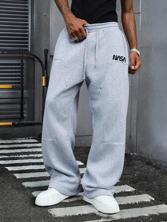 Street Life Einfarbige gerade geschnittene Loose Fit Lässig Sporthose, unisex Street-Style, bequem für alle Jahreszeiten