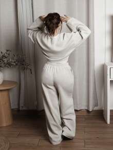 Lupita Cardoza 3pcs Women's Solid Color Casual Set - Grey - View 2