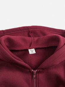 2件套少女字母数字印花连帽拉链卫衣和裤子套装