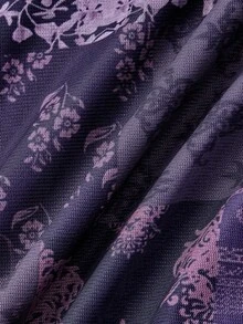 ROMWE Hippie Casual Retro Patchwork Print Flare Sleeve Dress - Multicolor - View 4