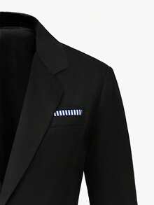 Calvornis Men's Solid Color Long Sleeve Jacket And Shorts Suit Set Classy Men Outfits - Black - View 5