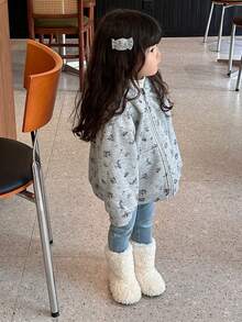 DAZY Toddler Girls' Allover Print Hooded Long Sleeve Sweatshirt - Grey - View 6