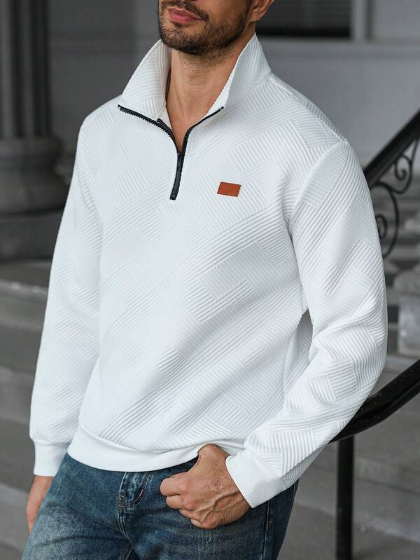 Manfinity CasualCool Men's Minimalist Pullover Sweatshirt, Long Sleeve