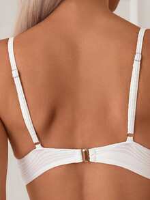 SHEIN Swim Women Plain Criss-Cross Sexy Bikini Set With Underwire Support (Hard Cup Version) For Vacation,Summer Beach