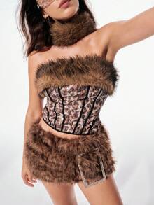 SHEIN Unity Sexy Brown Leopard Print Skirt, Autumn/Winter - Multicolor - View 2