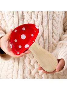 Joivida 1pc Ceramic Mushroom Shape Spoon Rest, Cute Mushroom Decor Spoon Holder Dish, Suitable For Cooking Spoon, Spatula, Kitchen Decor, Ceramic Tableware Stand, Warm Housewarming Gift - Multicolor - View 5