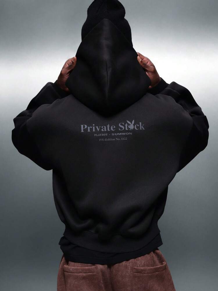 PLAYBOY X SUMWON Full Zip Hoodie With Drawstring Hood